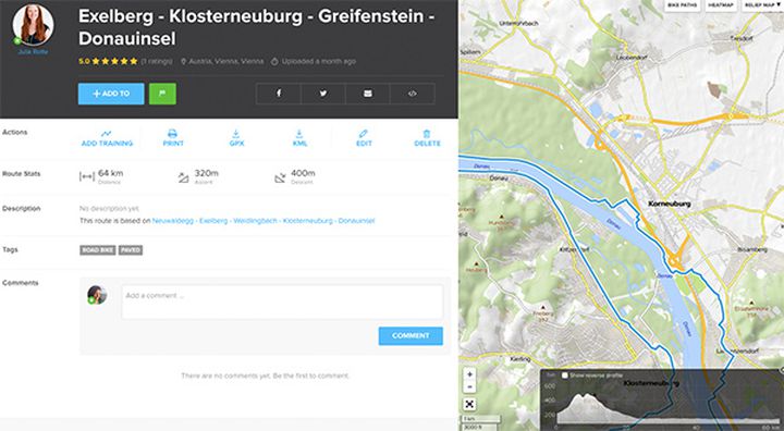 Bike race training route