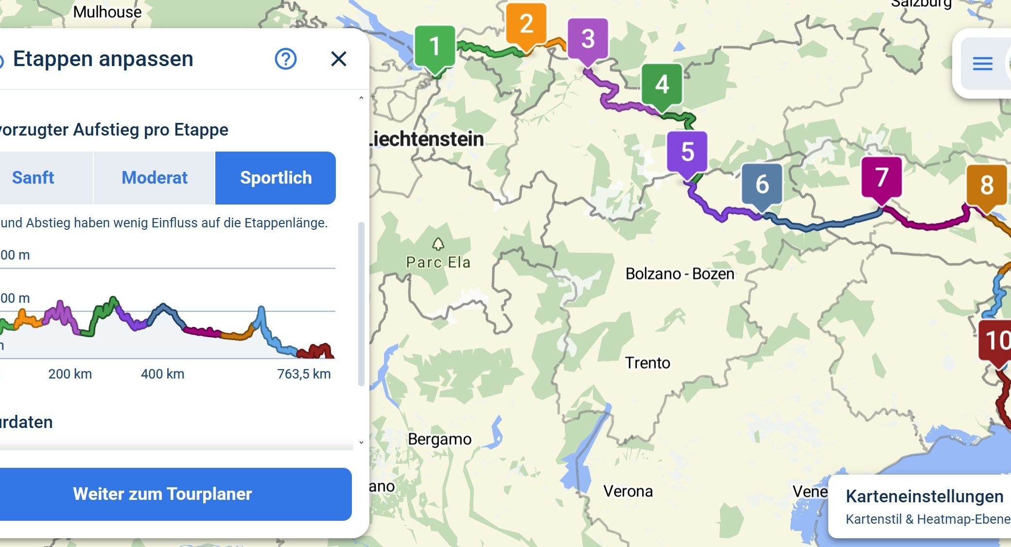 Von Sankt Margrethen bis Triest
