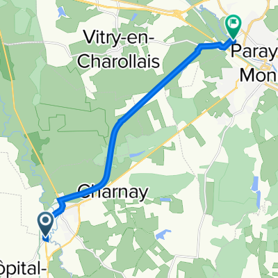 De D982, L'Hôpital-le-Mercier à 23 Rue du Gué Léger, Paray-le-Monial