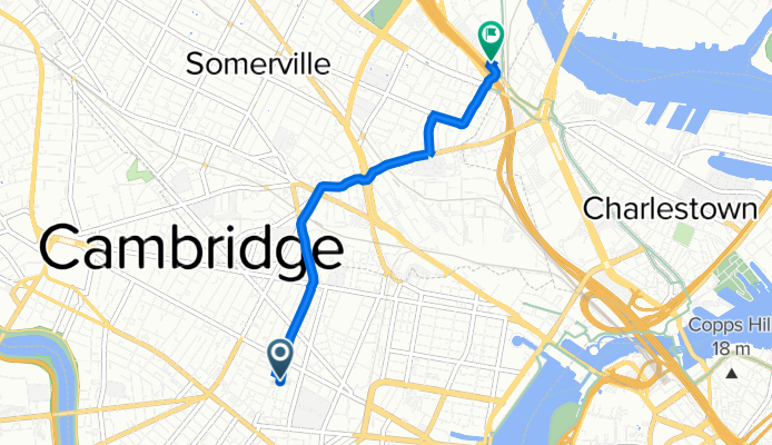 133 Pine St, Cambridge to 37 Mystic Ave, Somerville