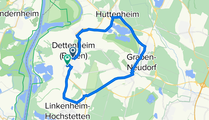 Wiesenstraße 76, Dettenheim nach Erlenbuschweg 6, Dettenheim