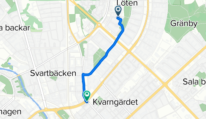 Heidenstamsgatan 57, Uppsala to Råbyvägen, Uppsala