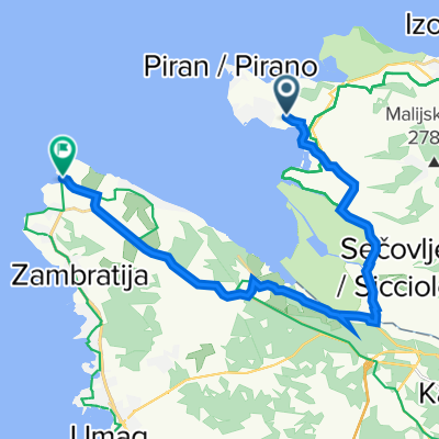 Stara cesta 16C, Portorož to Savudrija 8A, Umag