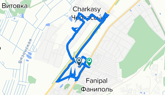 От улица Щульги 3, Фаниполь до улица Янки Купалы 1а, Фаниполь