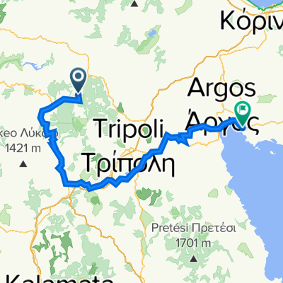 Vitina - Tripoli - Nafplio 146 km
