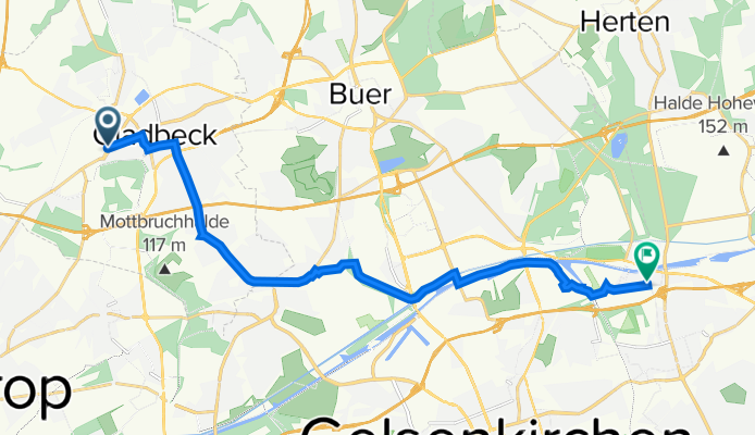 Bottroper Straße 163, Gladbeck nach Unser-Fritz-Straße 108, Herne