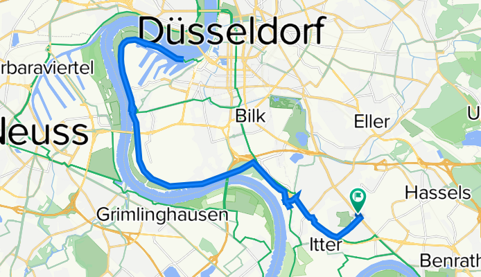 Route von Kölner Landstraße ,Medienhafen Düsseldorf, Kölner Landstraße