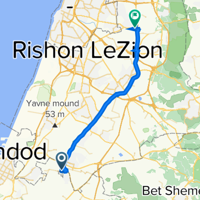 От Ha-Nitsakhon Street 64, Bnei Ayish до Altalef Street 4, Yehud