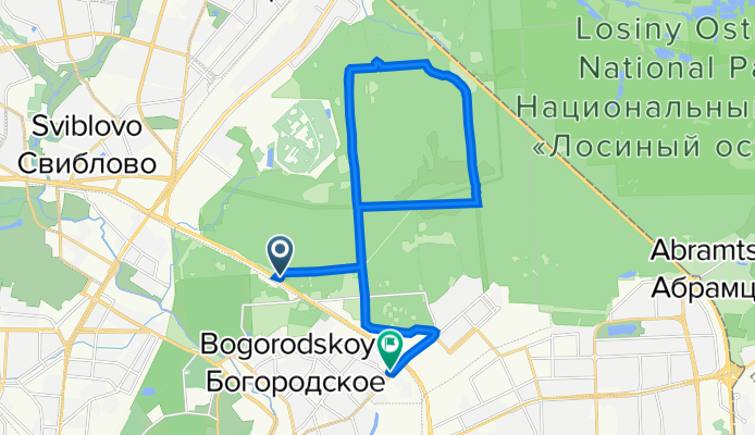 От Белокаменная, Москва до Открытое шоссе 9, строение 4, Москва