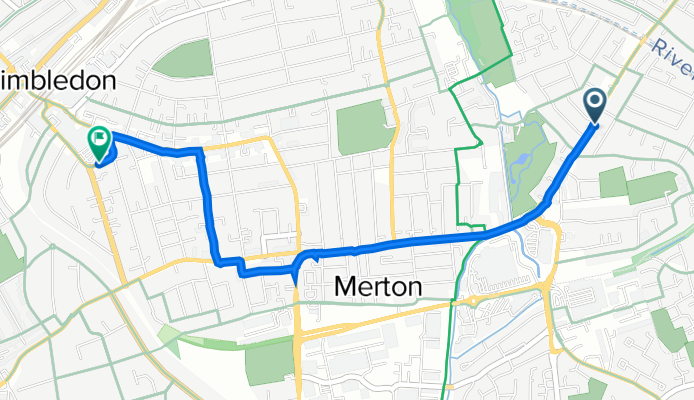 61 High Street Collier's Wood, London to 7 Willows Court, Sir Cyril Black Way, London