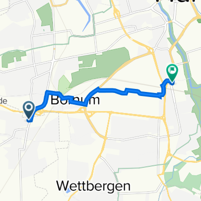 Eckermannstraße 9–13, Ronnenberg nach Ricklinger Stadtweg 120, Hannover