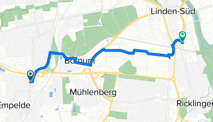 Eckermannstraße 9–13, Ronnenberg nach Ricklinger Stadtweg 120, Hannover