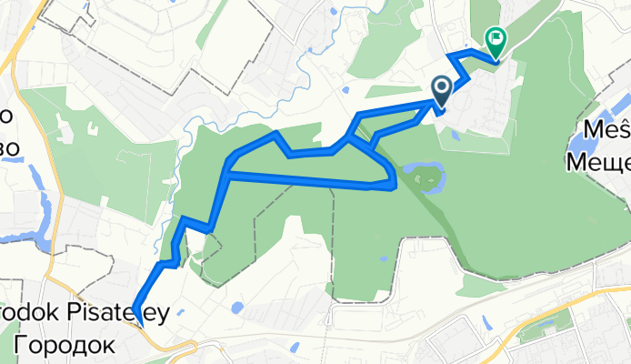 От Университетская улица, 3, Заречье до Лучистая улица, 21–23, Заречье