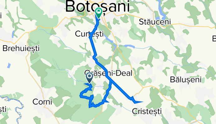 Comuna Curtești to Strada Ignat 26, Botoșani