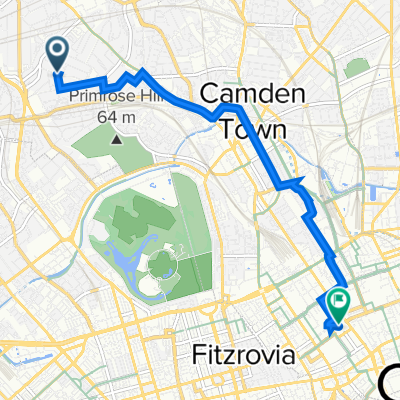 Route from 10–12 Lancaster Grove, London