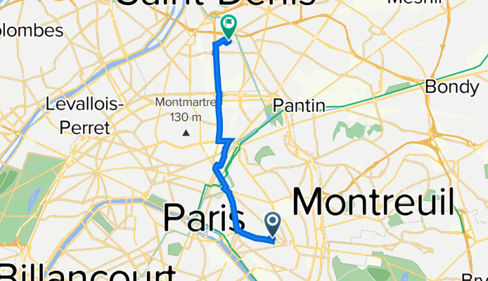 De 44Bis Rue de Montreuil, Paris à 9 Rue Fernand Grenier, Saint-Denis