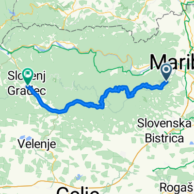 Od Hotela Bellevue prek Šumika, Peska, Mislinje do Slovenj Gradca