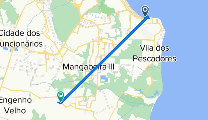 De Avenida Cabo Branco 5100 a Rua Adauto Francisco da Silva 335