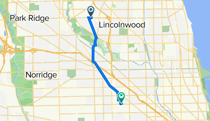 5708 W Touhy Ave, Niles to 4343 W Melrose St, Chicago