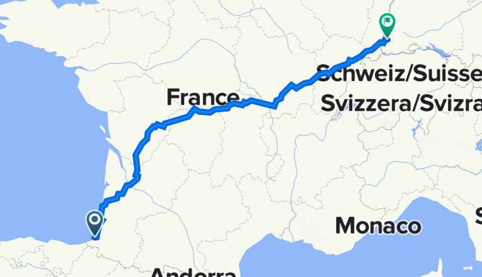 De Avenue de la Chambre d'Amour 51, Anglet à Wettelbrunner Straße 2, Staufen im Breisgau