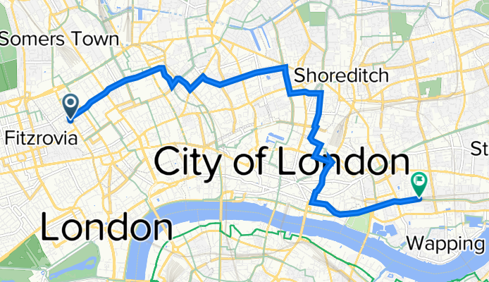 Goodge Street Station (Stop A) to Cable Street 101