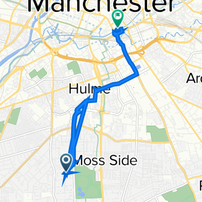 13 Range Road, Manchester to 1 Palace Theatre, Oxford St, Manchester