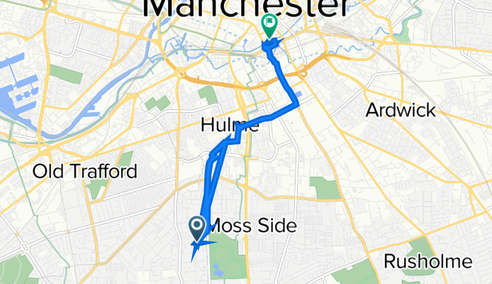 13 Range Road, Manchester to 1 Palace Theatre, Oxford St, Manchester