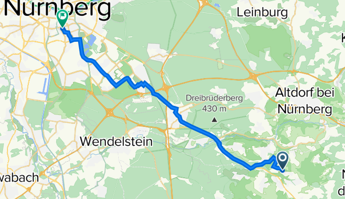 Pfälzer Straße 16, Burgthann nach Humboldtstraße 118, Nürnberg