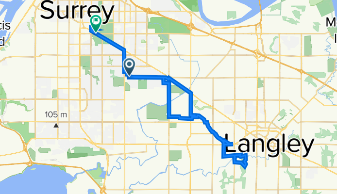 15345 80 Ave, Surrey to 14152–14166 Fraser Hwy, Surrey