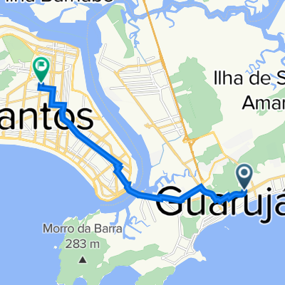 De Rua Santiago, 92–122, Guarujá a Avenida Ana Costa, 103, Santos