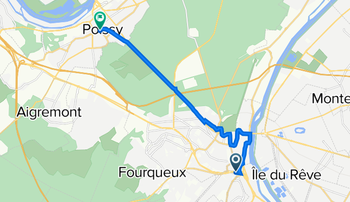 Avenue du Président John Fitzgerald Kennedy 1, Le Pecq to Rue du 11 Novembre 1918 16, Poissy