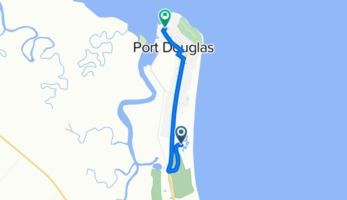 Route to 36 Wharf Street, Port Douglas