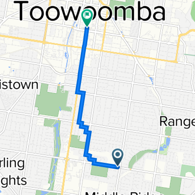 256 Stenner Street, Centenary Heights to 541 Ruthven Street, Toowoomba