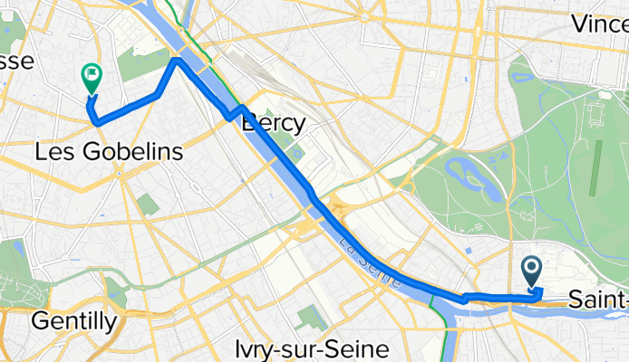 De 7 Impasse du Val d'Osne, Saint-Maurice à 106 Rue Monge, Paris