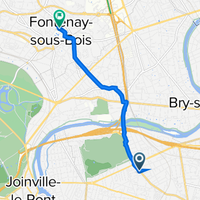 De D145 123, Champigny-sur-Marne à Rue Guérin Leroux 22, Fontenay-sous-Bois