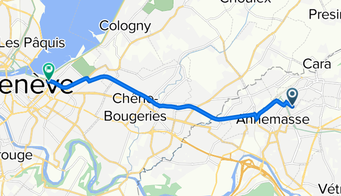 De 8 Avenue Florissant, Annemasse à Rue François Versonnex 2, Genève
