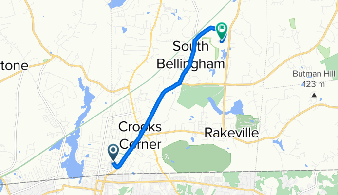 80 Pulaski Blvd, Bellingham to 75 Railroad St, Bellingham