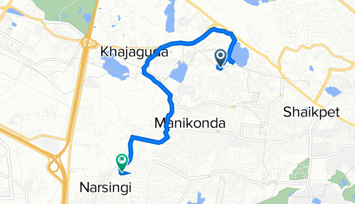 L- 5, Manikonda Jagir to 99V7+R96, Puppalguda