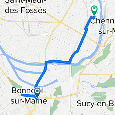 De Avenue des Coquelicots, Bonneuil-sur-Marne à 15 Rue Colette, Saint-Maur-des-Fossés