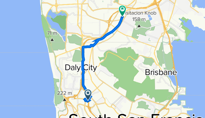 311 Gellert Blvd, Daly City to 93 Harrington St, San Francisco
