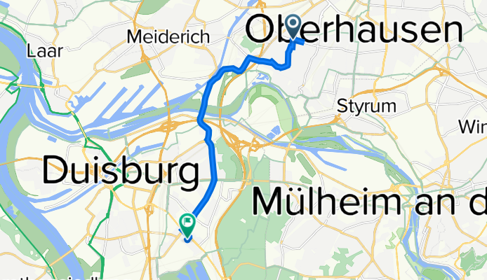 Derfflingerstraße 2, Oberhausen nach Nibelungenstraße 1–55, Duisburg