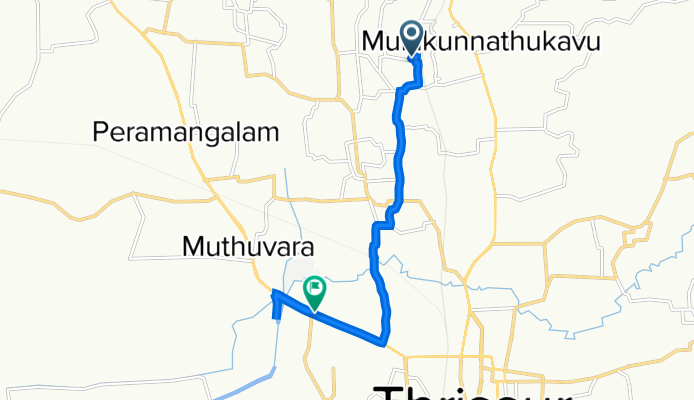 H6Q3+386, Thrissur to Thrissur - Kunnamkulam Road