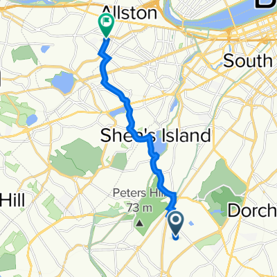 56 Eastland Rd, Boston to 1465 Commonwealth Ave, Boston