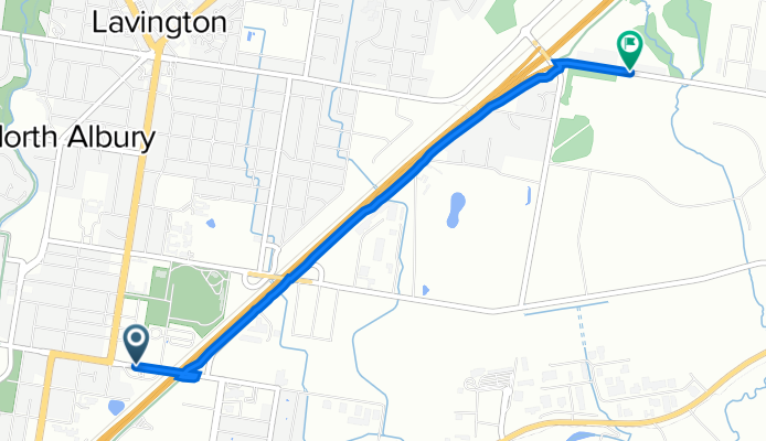 319 North Street, Albury to 57–77 Corrys Road, Thurgoona