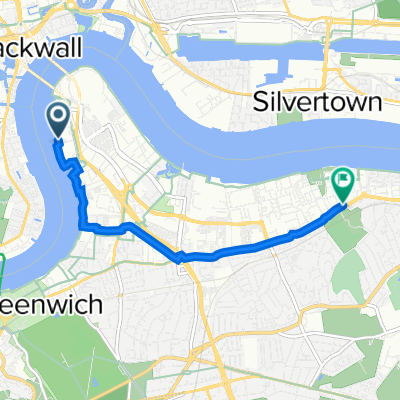 Thames Path, London to Windrush Primary School, Woolwich Road, London