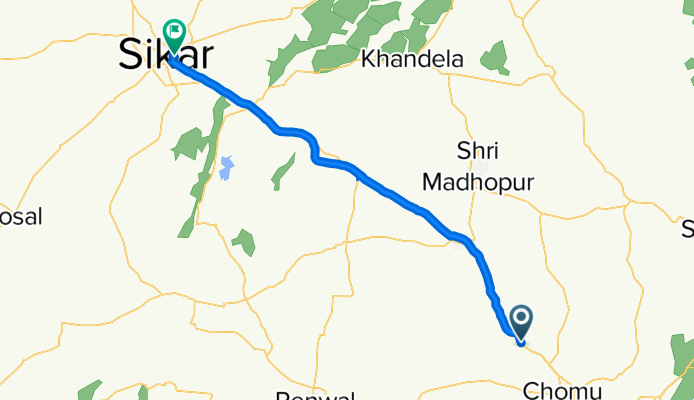 Route from 6MP6+V9R, Govindgarh