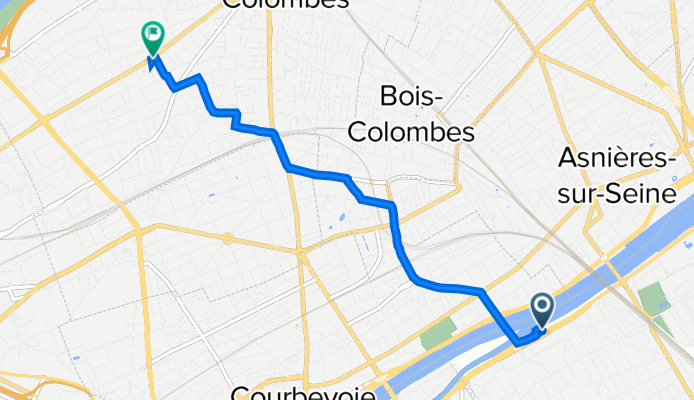 47 Quai Charles Pasqua, Levallois-Perret to 257 Rue Gabriel Péri, Colombes