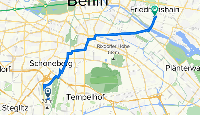 Route nach Revaler Straße 2, Berlin