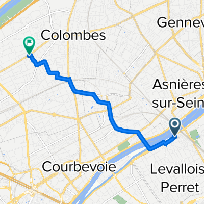 62 Quai Charles Pasqua, Levallois-Perret to 261 Rue Gabriel Péri, Colombes