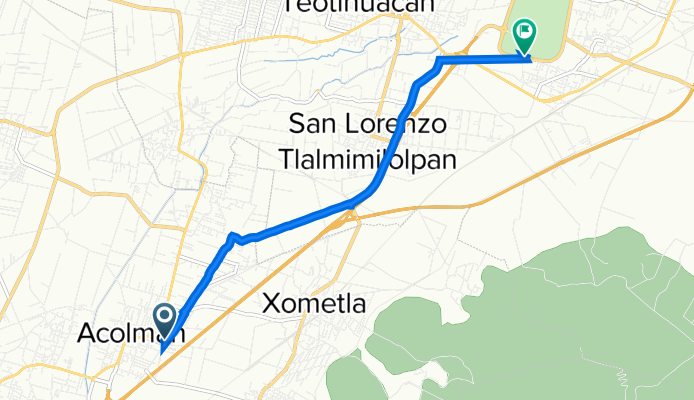 De 2a. Cerrada 16 de Septiembre 18, Acolman a Calzada de los Muertos 3, San Juan Teotihuacan de Arista